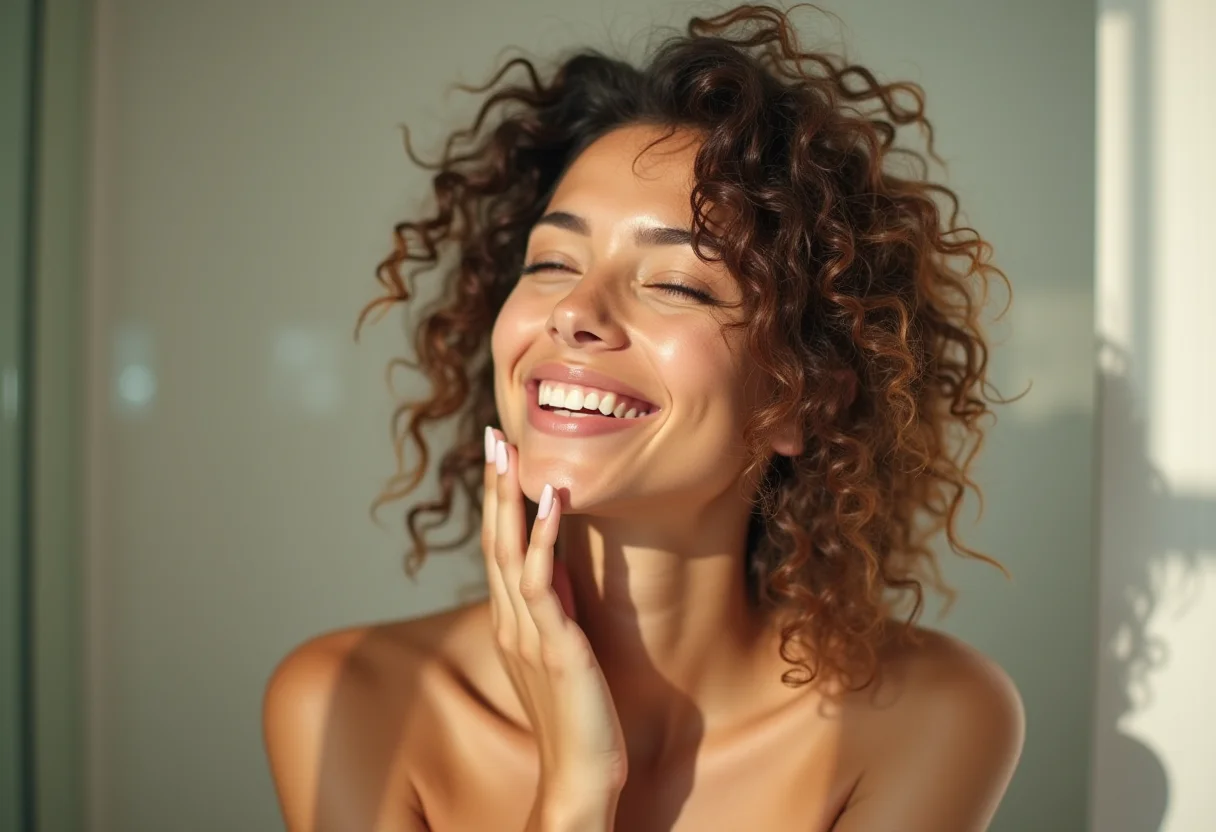 Gel de Aloe Vera: O segredo para uma pele radiante (e barata) Mulher brasileira morena aplicando gel de aloe vera no rosto