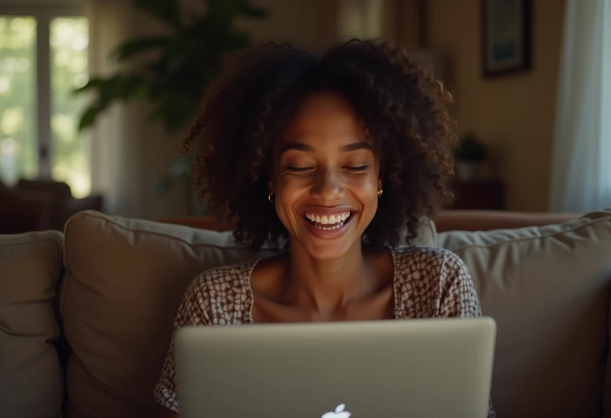 Comédia romântica: 5 filmes para rir e se apaixonar (de novo) Mulher brasileira sorrindo ao assistir comédia romântica