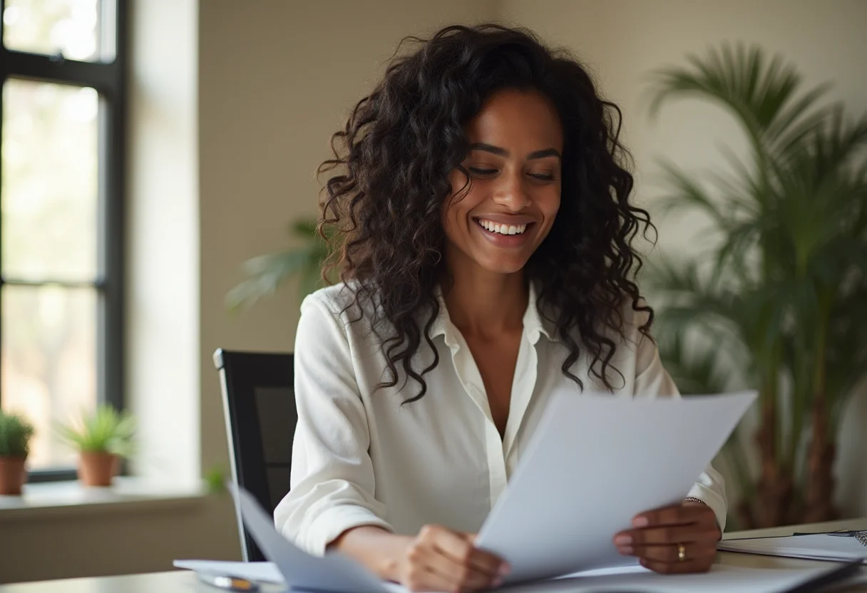 Monografia nota 10: Guia prático para sua aprovação Mulher confiante revisando anotações para monografia