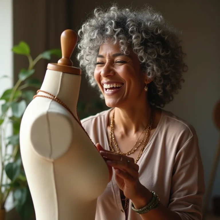 Mulher criando um perfil atraente no Instagram para sua marca de artesanato.