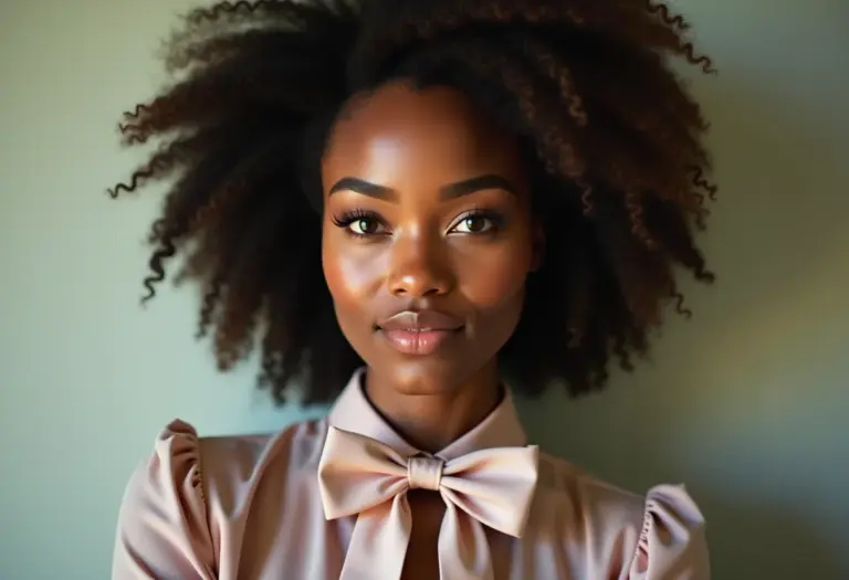 Mulher estilosa usando gravata borboleta