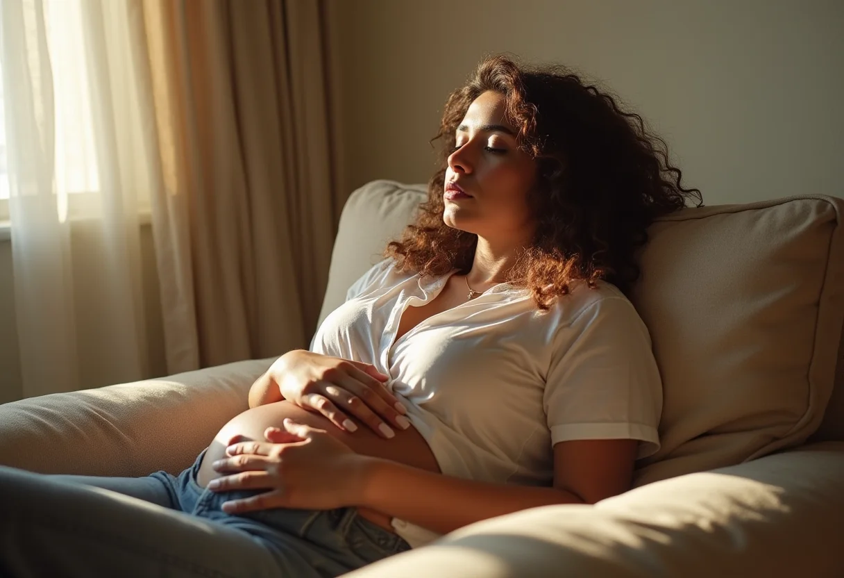 Psicologia da Alimentação: Decifre sua mente e emagreça Mulher meditando sentada no sofá, com luz natural