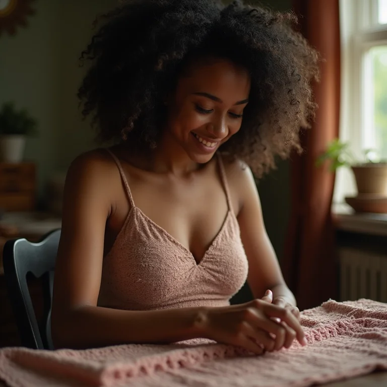 Mulher negra criando nó francês