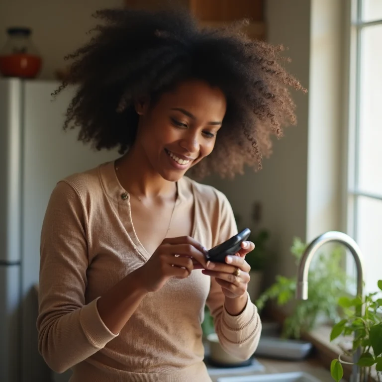 Mulher negra medindo a glicemia.