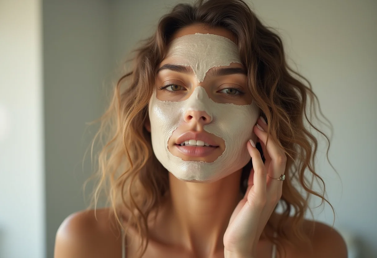 Pele mista: aprenda a fazer máscara facial caseira IDEAL Mulher parda aplicando máscara facial caseira para pele mista