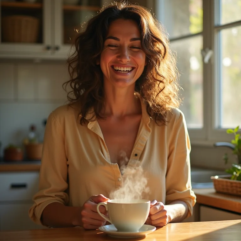 Mulher preparando chá de tomilho para melhorar a digestão