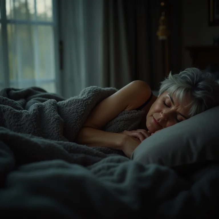 Mulher sênior dormindo tranquilamente