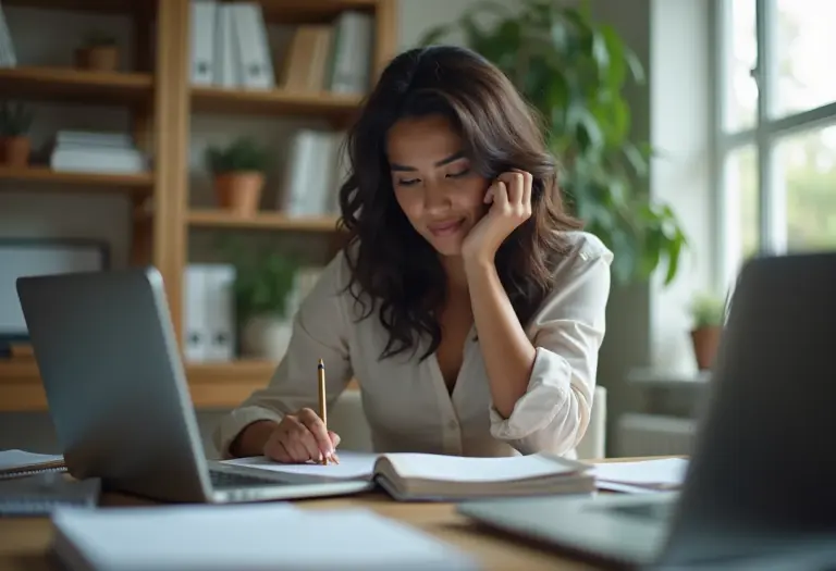 Mulher sobrecarregada tentando fazer multitarefas