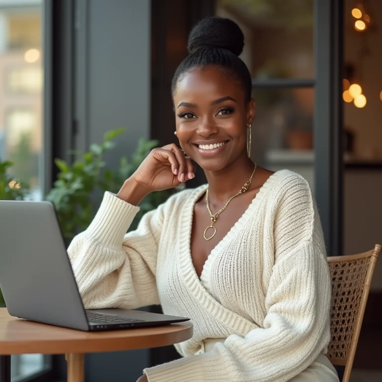 Mulher usando look casual elegante em tons neutros