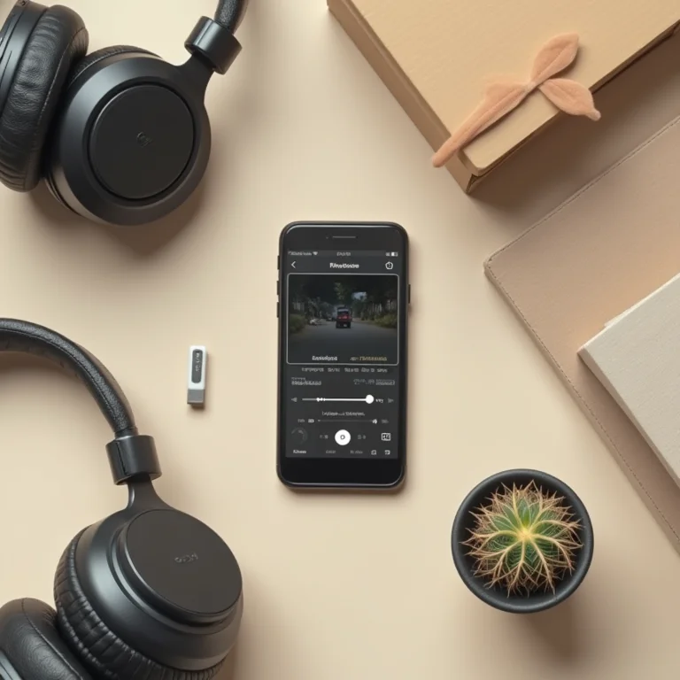 Objetos relacionados a vídeo em flat lay