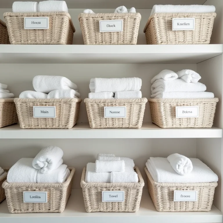 Organização de toalhas por tipo para facilitar o uso