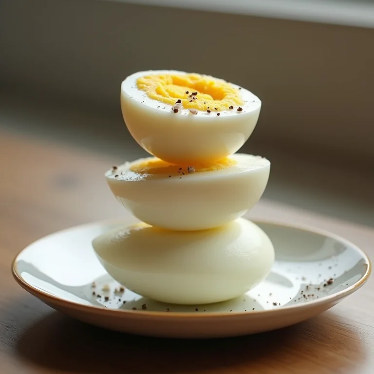 Ovos cozidos com sal e pimenta.