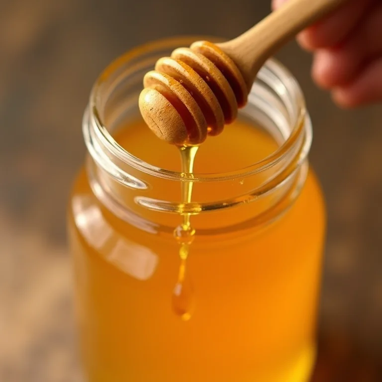 Pote de mel puro com colher de madeira