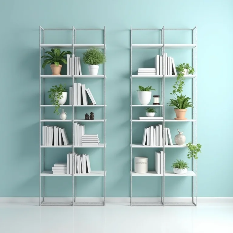 Prateleiras e nichos organizando e decorando parede vertical em sala pequena