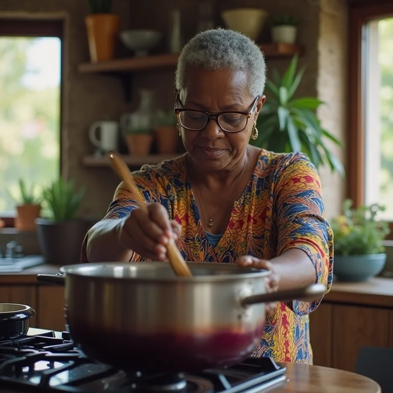 Processo de tingimento natural em andamento