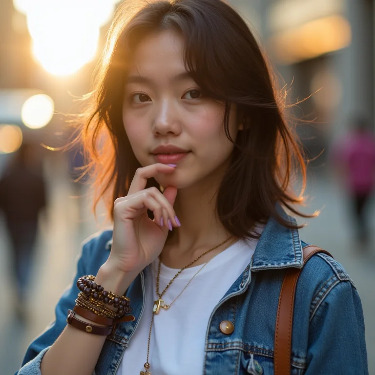 Pulseiras de couro e miçangas, look boêmio