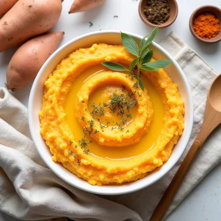 Purê cremoso de batata doce