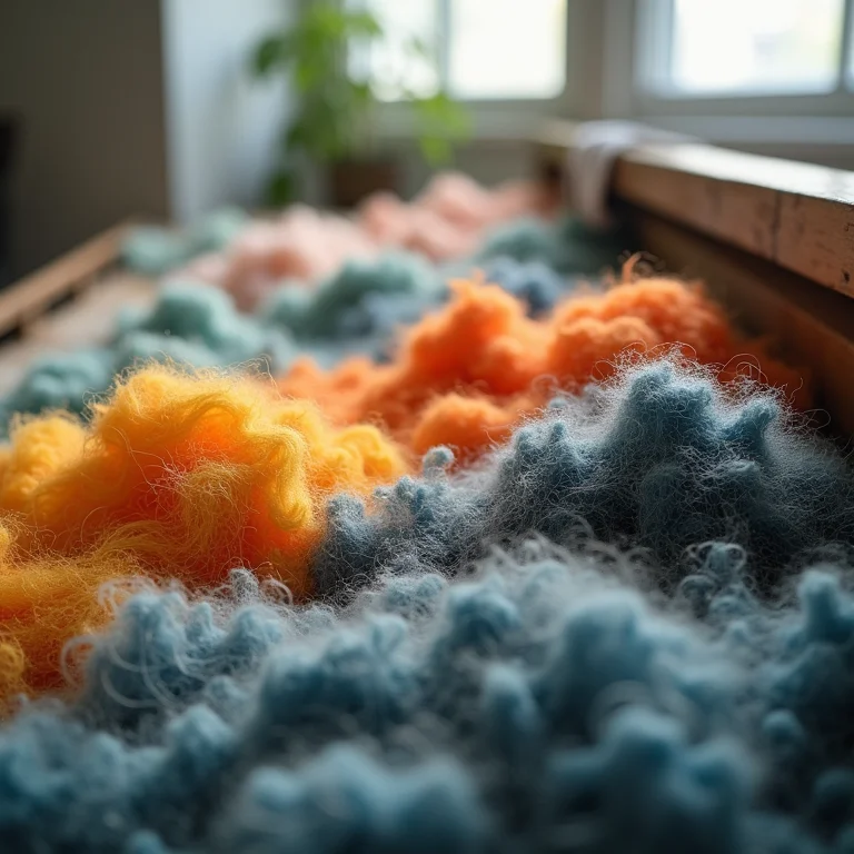 Retalhos de tecido reciclados em novas fibras