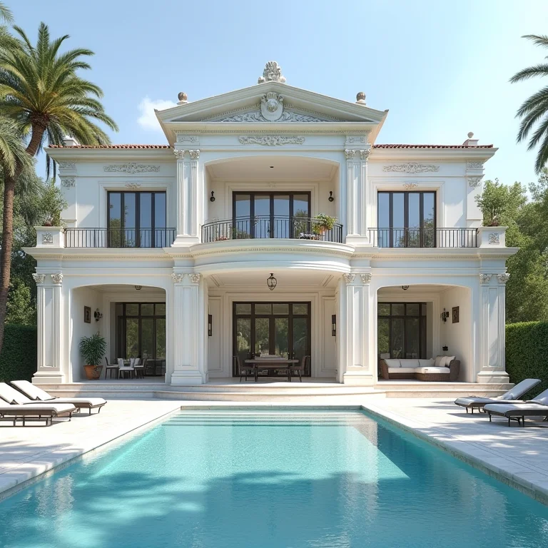 Revestimento externo de mármore em villa de luxo