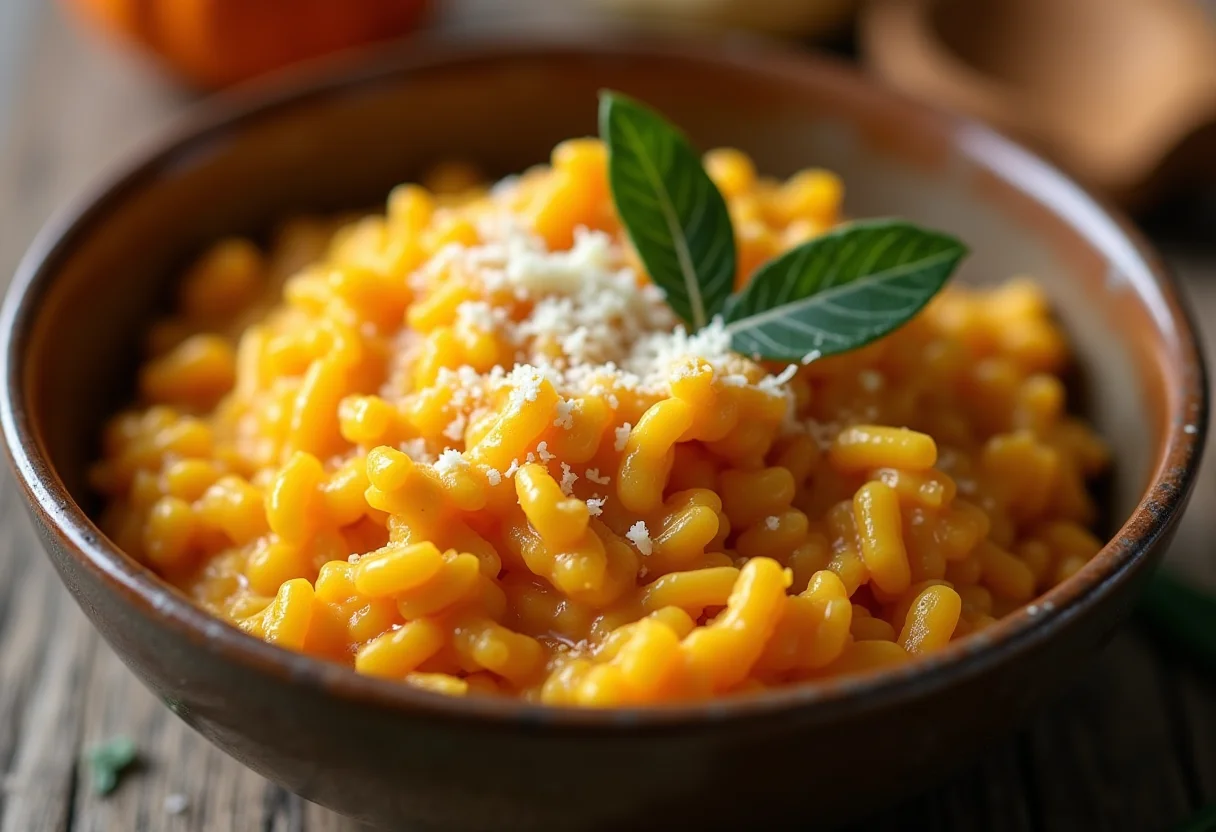 Risoto de Abóbora Cremoso: Segredo do Chef para um Sabor Único Risoto de abóbora cremoso com sálvia e parmesão