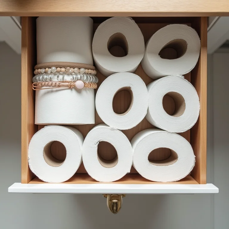 Rolinhos de papel higiênico para organizar acessórios de cabelo