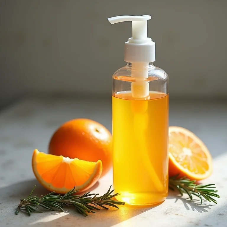 Sabonete líquido de laranja caseiro com laranja e alecrim