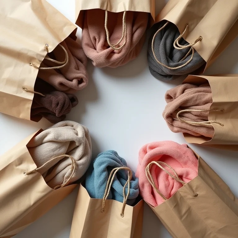 Sacos de compras em círculo representando o consumo consciente