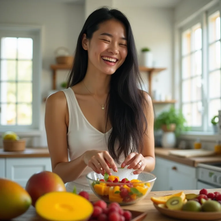 Salada de frutas coloridas para uma vida sem dores da fibromialgia