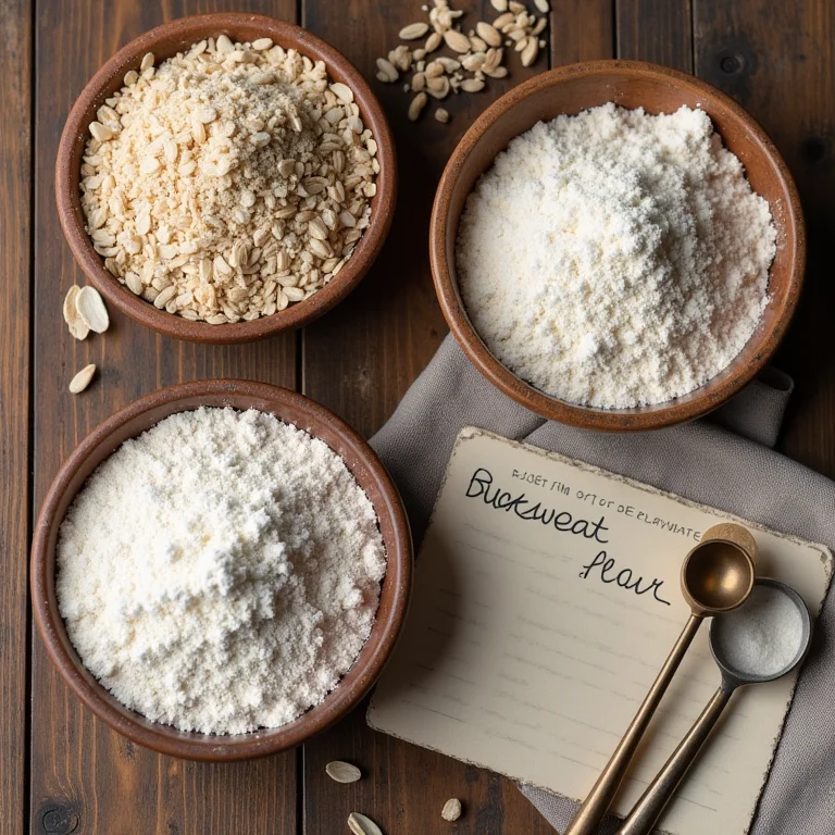 Seleção de diferentes tipos de farinha para crepe.