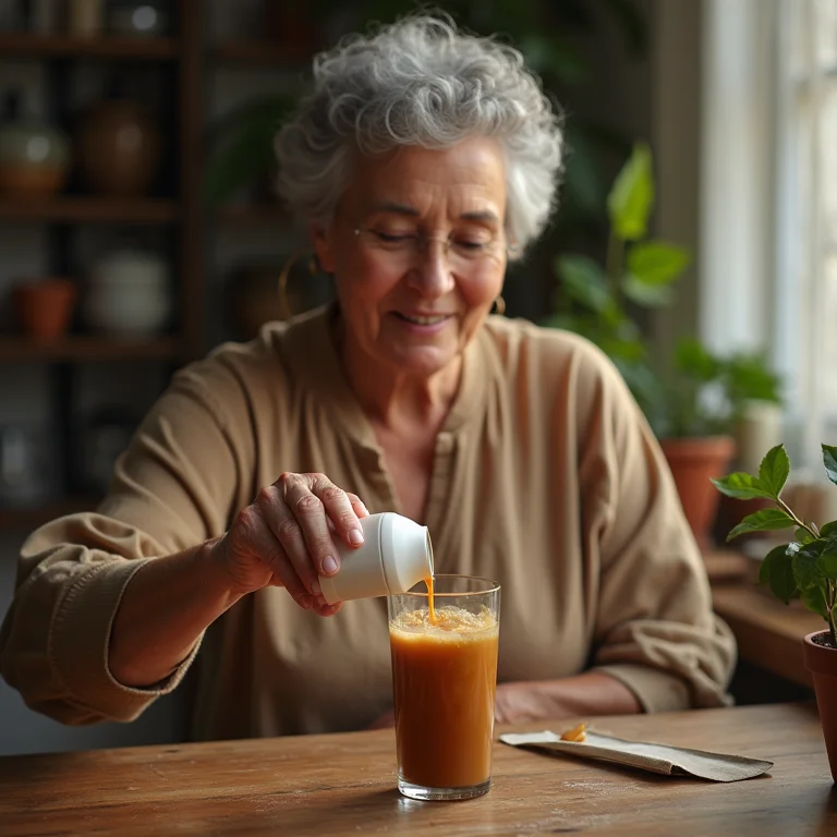 Senhora preparando café gelado com caramelo salgado.
