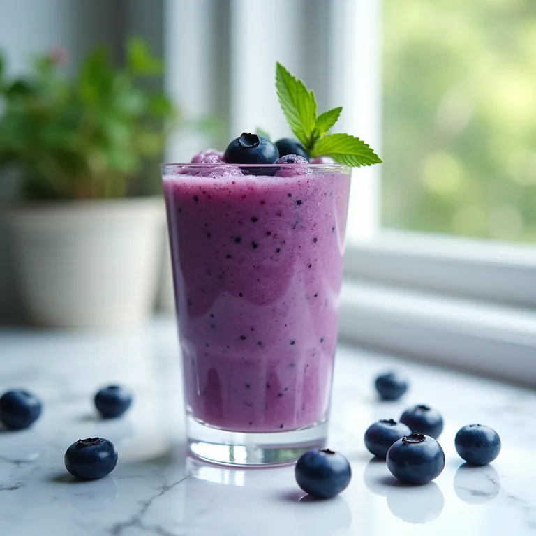 Smoothie de blueberry refrescante