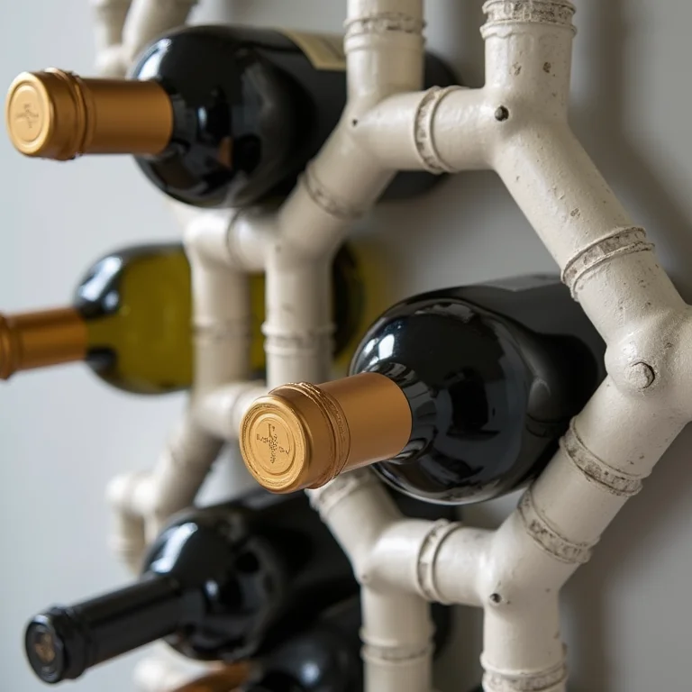 Suporte de vinho moderno feito com canos de PVC