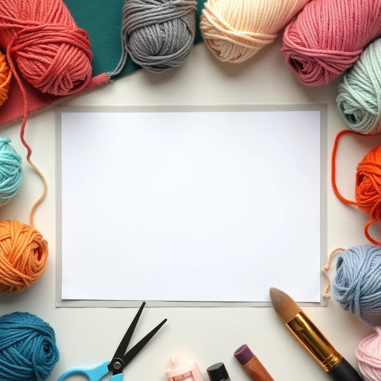 Tabela de Técnicas de Artesanato: guia impresso sobre mesa de trabalho criativa