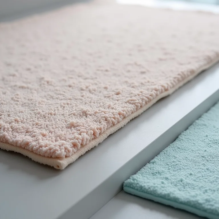 Tapetes de microfibra, EVA e antiderrapante, materiais ideais para banheiro.