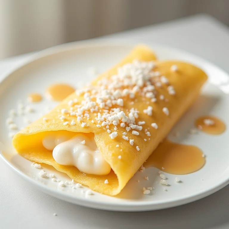 Tapioca de coco com leite condensado.