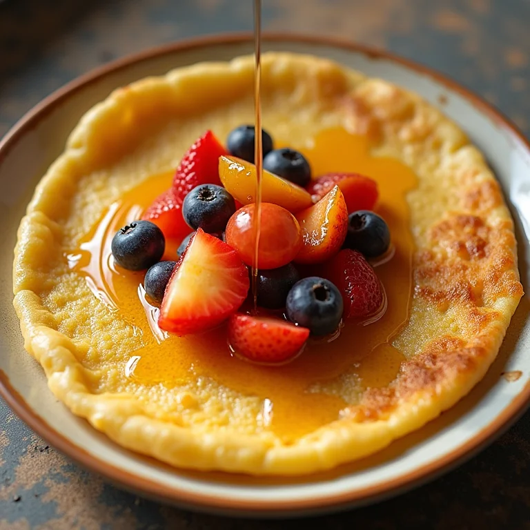 Tapioca doce com frutas e mel