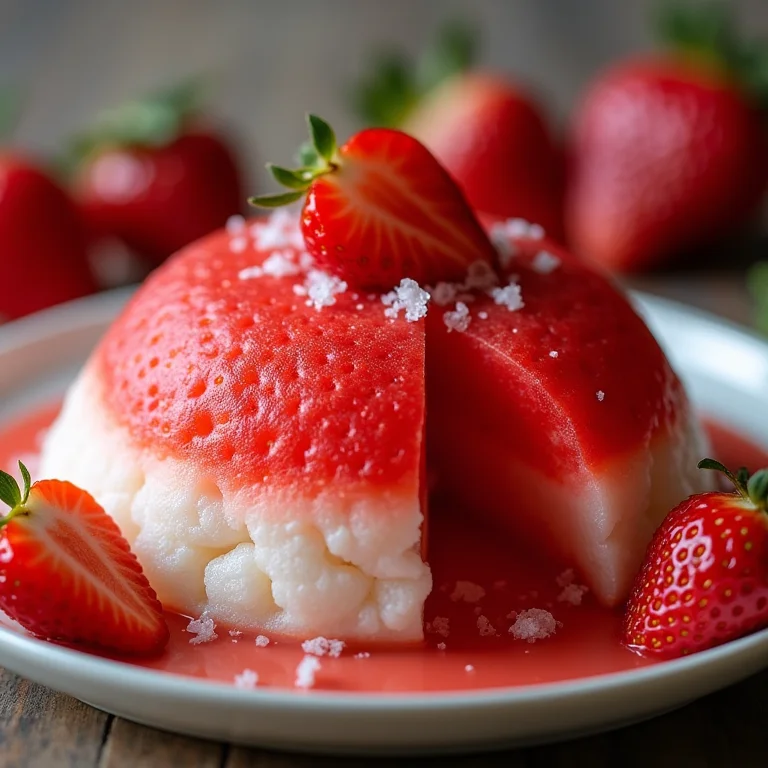 Tapioca recheada com morangos frescos