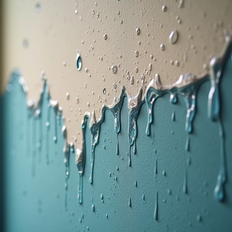 Teste de resistência à água em parede com tinta caseira.