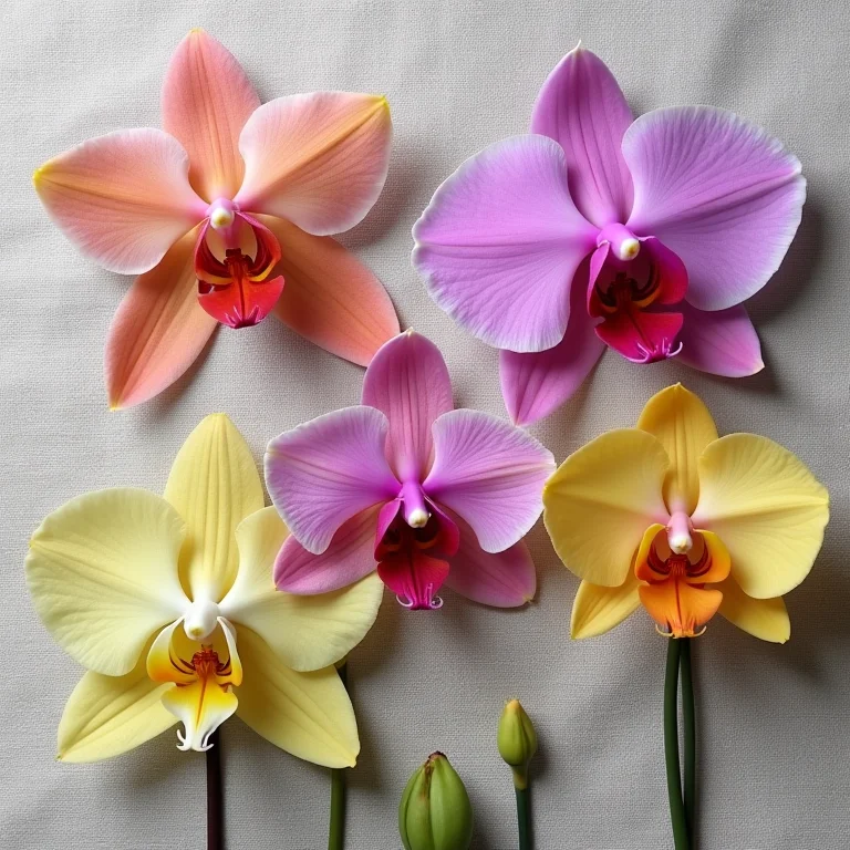 Tipos de orquídeas mais comuns no Brasil dispostas em uma composição editorial