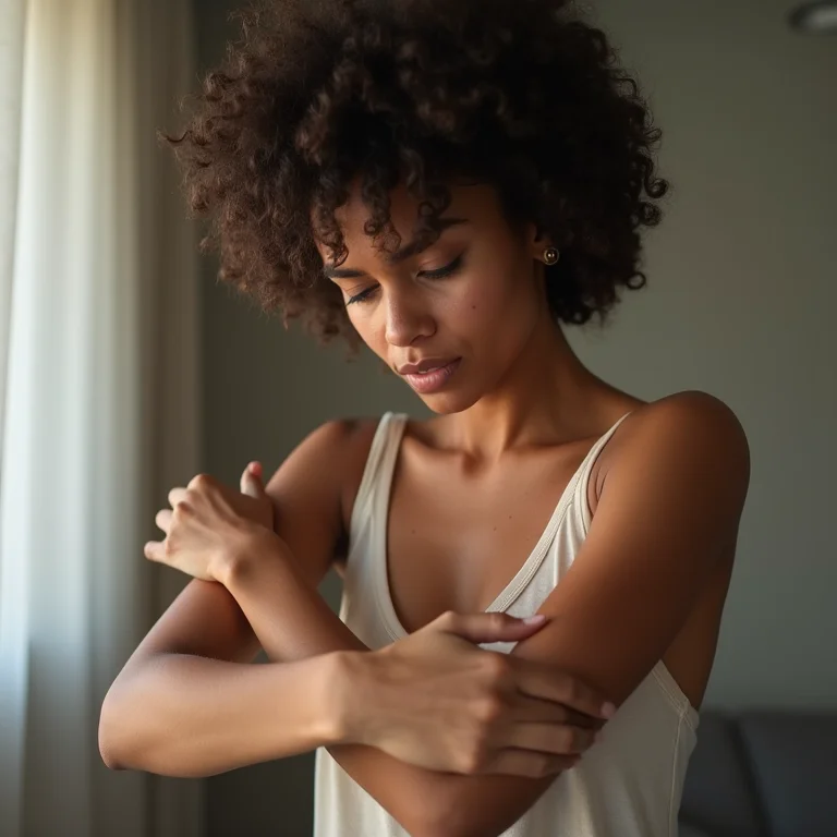 Urticária e erupções cutâneas: sinal de alergia a amendoim.