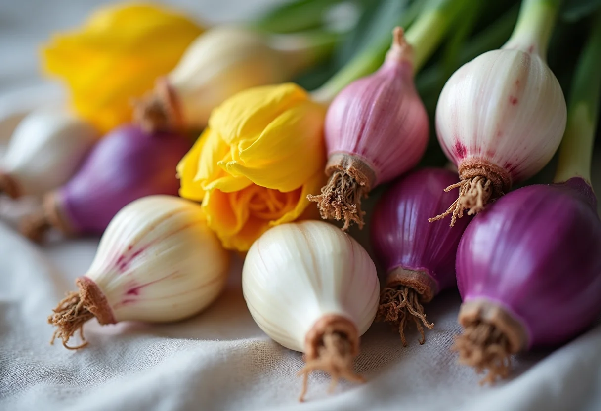 Fresia em Vaso: Guia Simples para Florescer sua Casa Variedade de bulbos de frésia coloridas prontas para o plantio