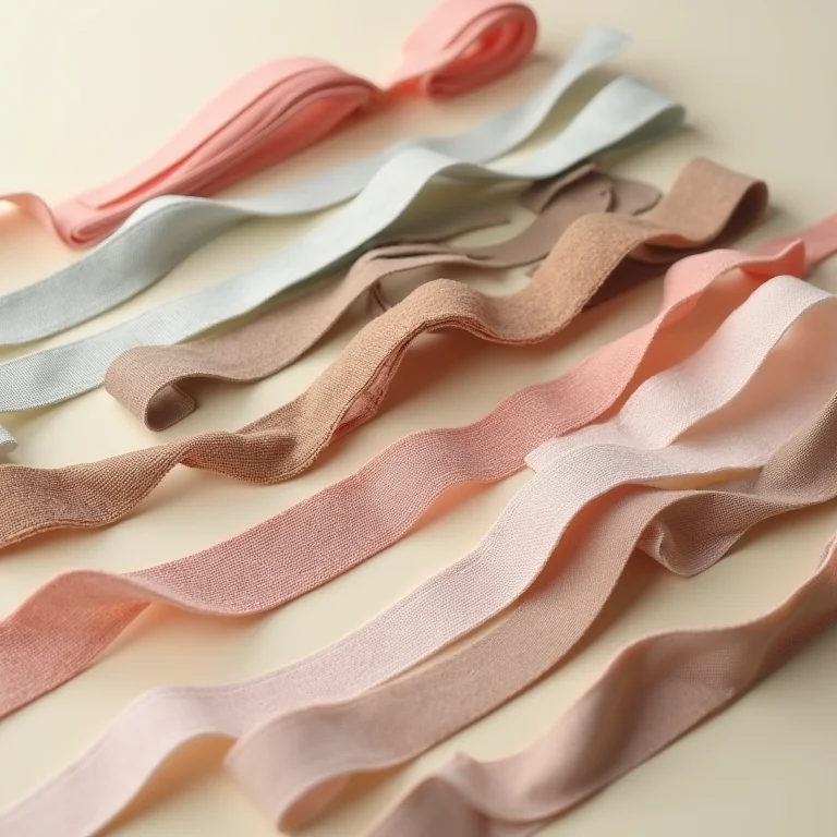 Variedade de elásticos chatos para máscaras.