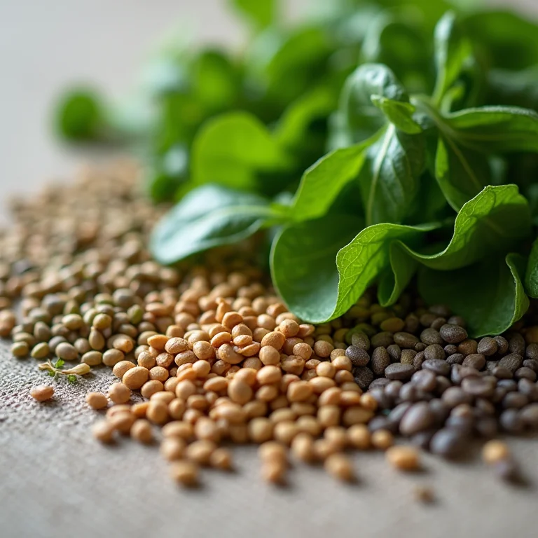 Variedade de sementes de rúcula para plantar em casa.