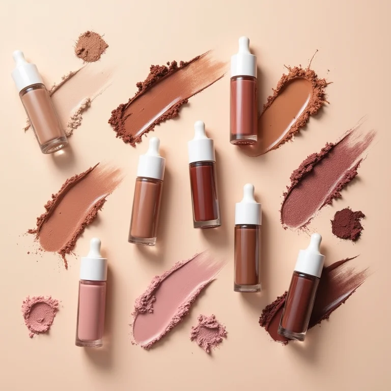 Variedade de tons de sombra líquida