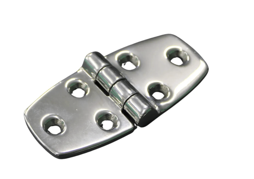 Dobradiça para portas e tampas em aço inox fundido para uso náutico