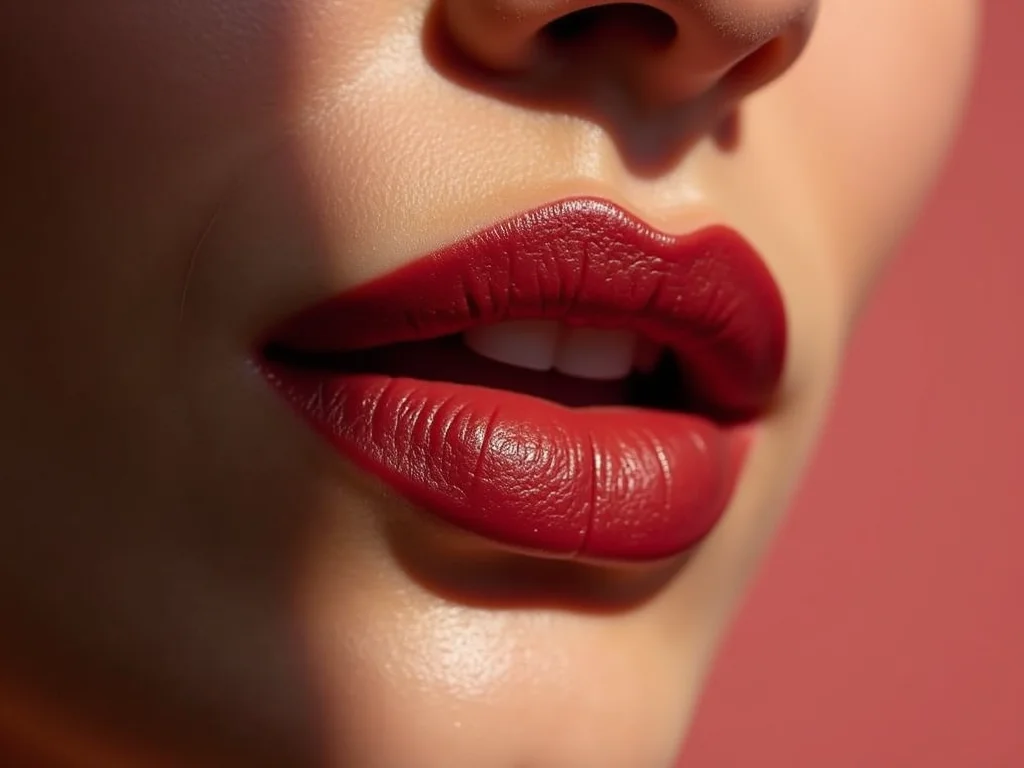 Batom Cruelty-Free Matte: O Guia Definitivo Para Seus Lábios Close-up of lips with matte cruelty-free lipstick.