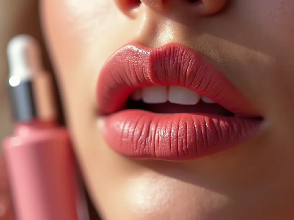 Batom Matte com Ácido Hialurônico: O Guia Definitivo! Close-up of lips with matte hyaluronic acid lipstick