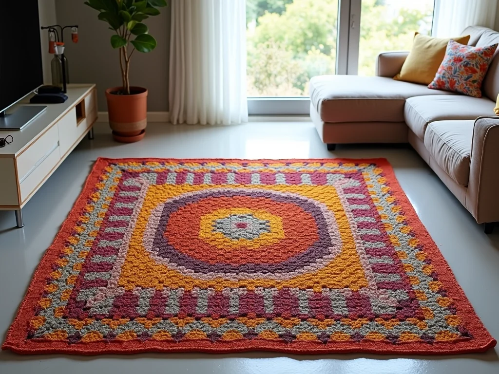 Tapete de Crochê Quadrado: 64 Ideias Incríveis e Modelos Únicos Tapete de Crochê Quadrado: 64 Ideias Incríveis e Modelos Únicos