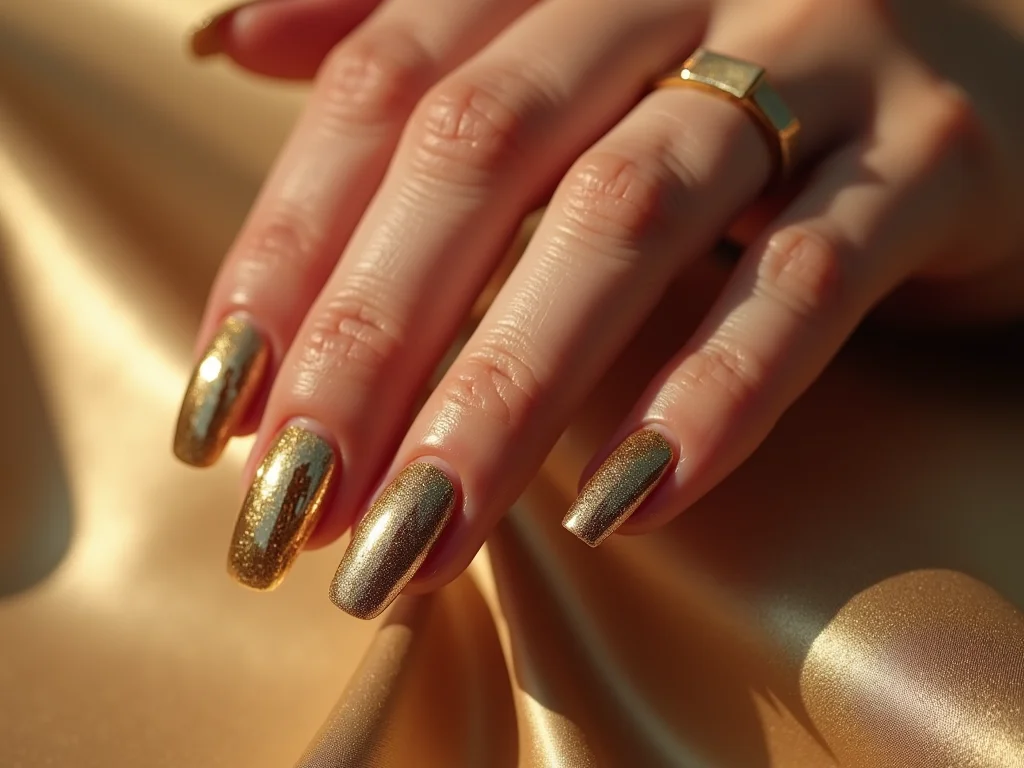 Unhas com Folha de Ouro: O Toque de Luxo que Você Merece Unhas com Folha de Ouro: O Toque de Luxo que Você Merece
