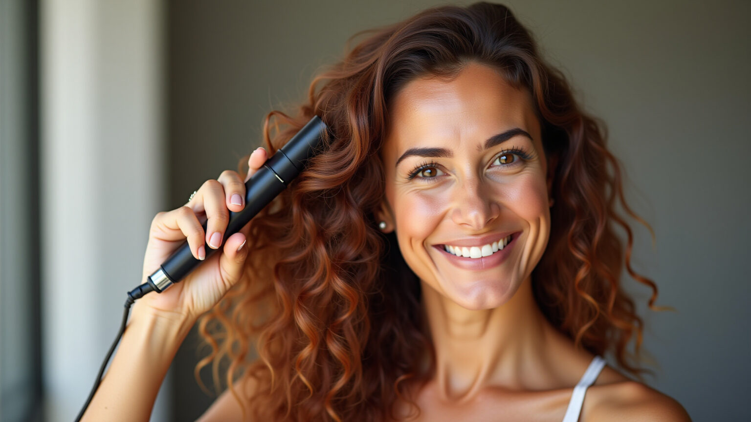 Como fazer babyliss: O segredo das famosas em 2026! Mulher brasileira modelando cachos perfeitos com babyliss Taiff Curves 32MM.